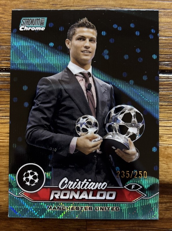 2023-24 Topps Stadium Club Chrome Cristiano Ronaldo Aqua Wave Refractor /250