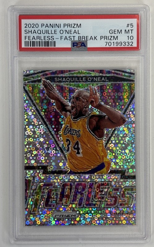 Shaquille O'Neal 2020-21 Panini Prizm Fearless Fast Break Prizm POP 9 #5 PSA 10
