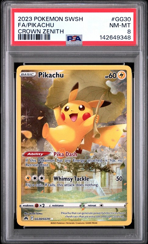 2023 Pokemon Sword And Shield Crown Zenith Pikachu PSA 8 #GG30/GG70