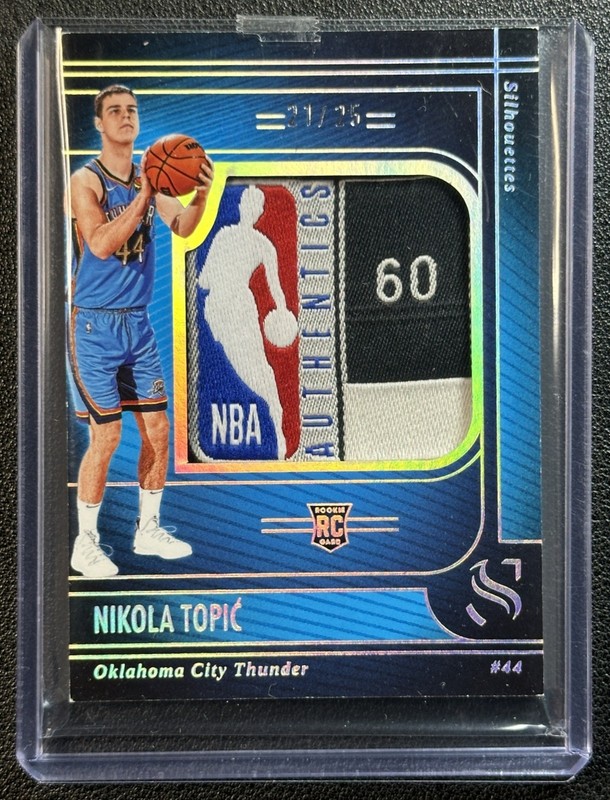 NIKOLA TOPIC 2024 PANINI SILHOUETTE SILHOUETTES LOGOMAN TAG PATCH SILVER RC /25
