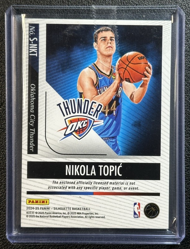 NIKOLA TOPIC 2024 PANINI SILHOUETTE SILHOUETTES LOGOMAN TAG PATCH SILVER RC /25 view 2