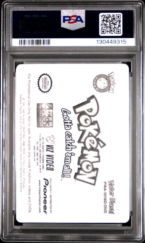 PSA 9 Water Blast Pikachu #18 Pokemon 1999 VIZ VHS Pioneer Lenticular C15 view 2