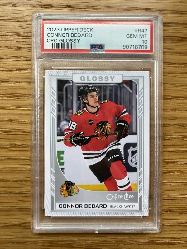 2023 Upper Deck OPC #R47 Connor Bedard Glossy Rookie Card RC PSA 10