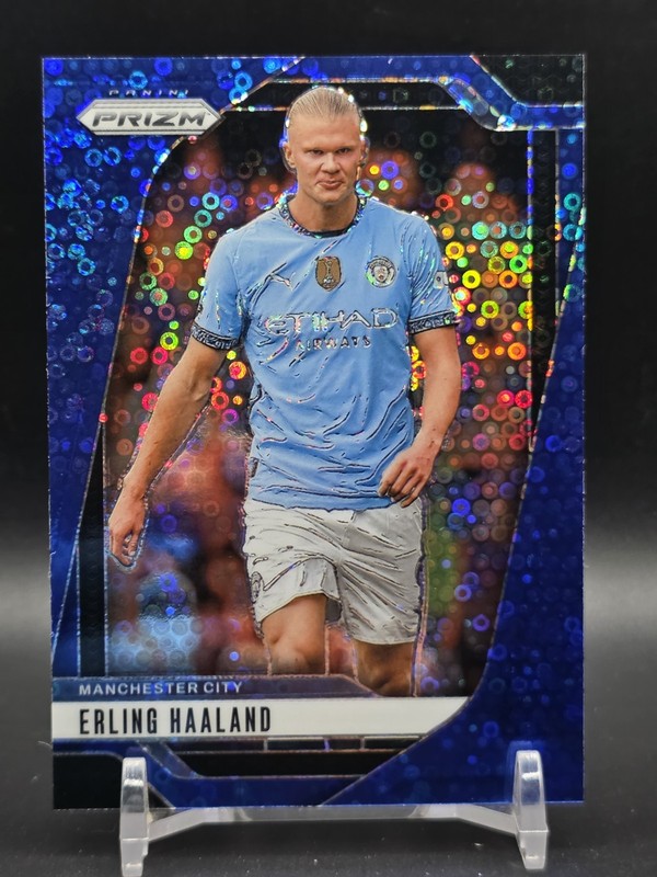 2024-25 Panini Prizm Premier League Erling Haaland #9 Breakaway Blue Prizm /99