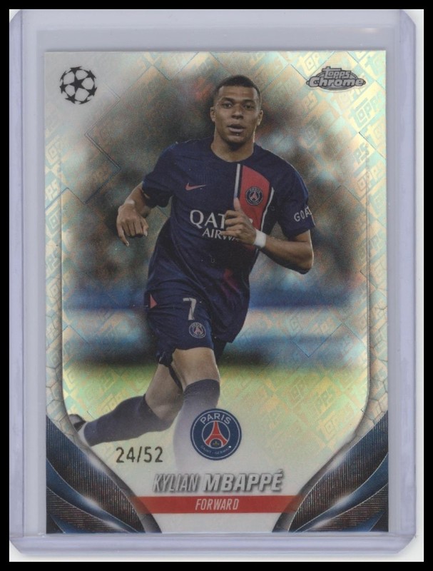 2023-24 TOPPS CHROME UEFA CLUB COMPETITIONS TOPPSFRACTOR KYLIAN MBAPPE /52