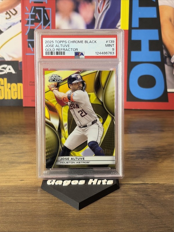 2025 Topps Chrome Black #139 Jose Altuve Gold Refractor 46/50 Astros