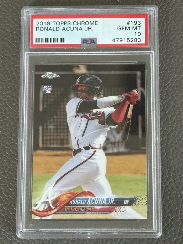 Ronald Acuña Jr. - 2018 Topps Chrome -  #193 - Rookie Card (RC) - PSA 10 GEM MT