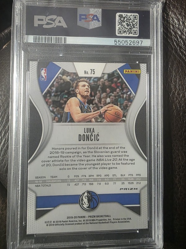 2019 Prizm Luka Doncic #75 Silver Prizm - PSA 9 view 2