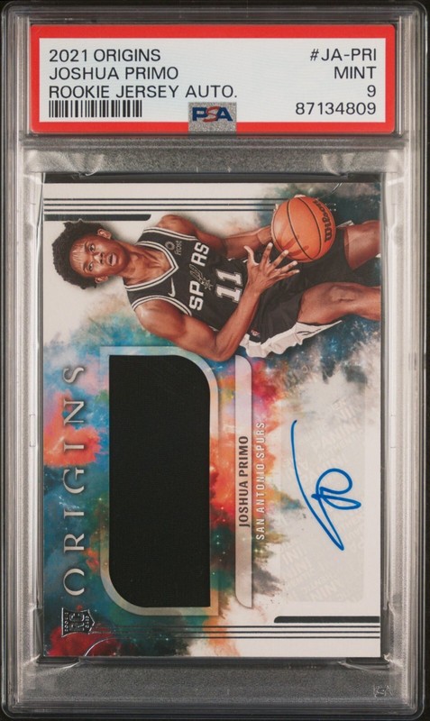 PSA 9 - JOSHUA PRIMO Auto - 2021 Origins Rookie Jersey RPA Autograph RC - JOSH