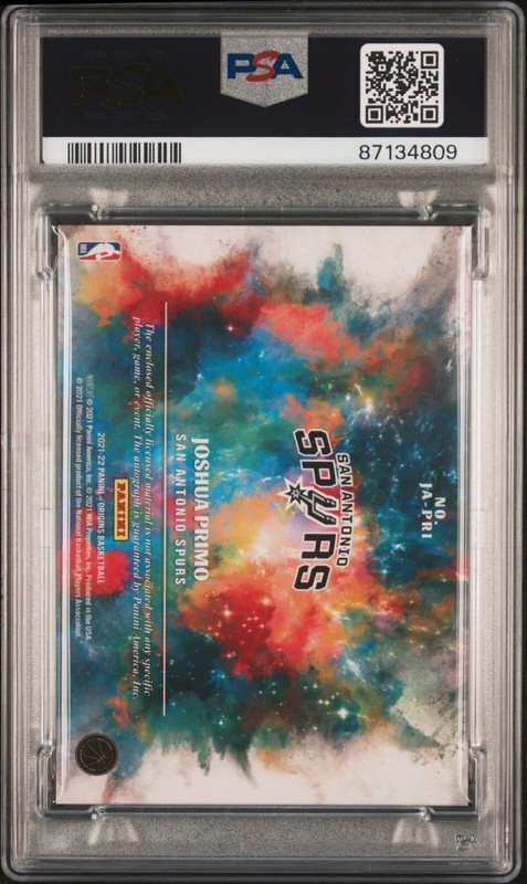 PSA 9 - JOSHUA PRIMO Auto - 2021 Origins Rookie Jersey RPA Autograph RC - JOSH view 2