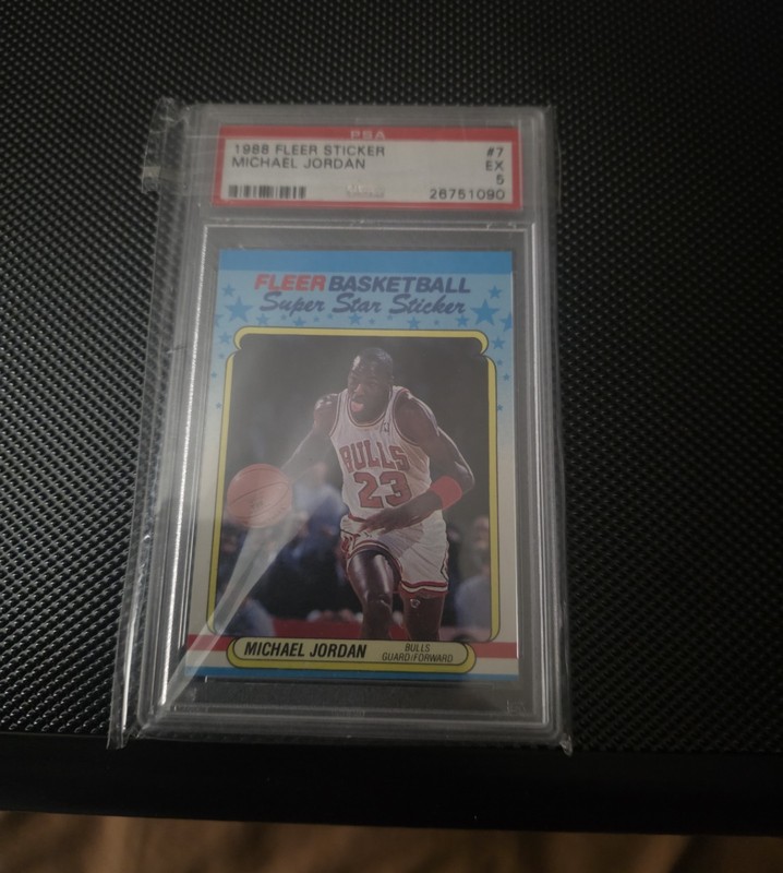 1988-89 Fleer Super Star Sticker Michael Jordan #7 PSA 5💥💥💥 INVEST^^^