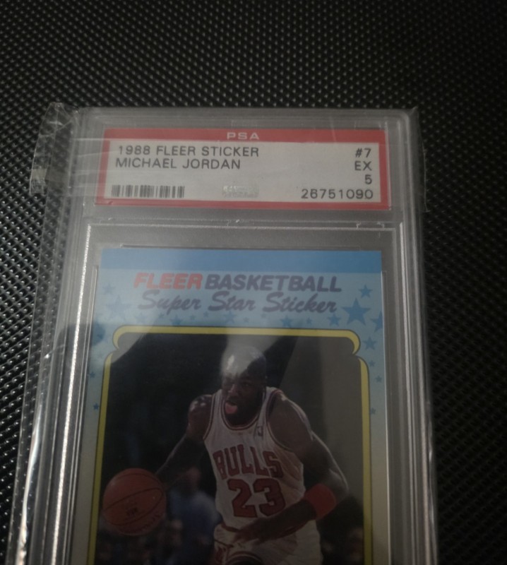 1988-89 Fleer Super Star Sticker Michael Jordan #7 PSA 5💥💥💥 INVEST^^^ view 2