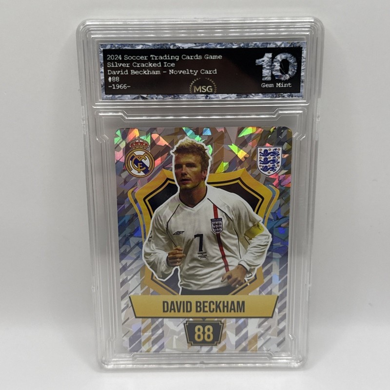David Beckham - Holo Foil Soccer Card 2024 Grass Games - Graded 10 Real Madrid