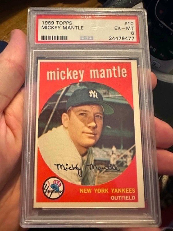 1959 Mickey Mantle Topps #10 PSA 6 EX-MT