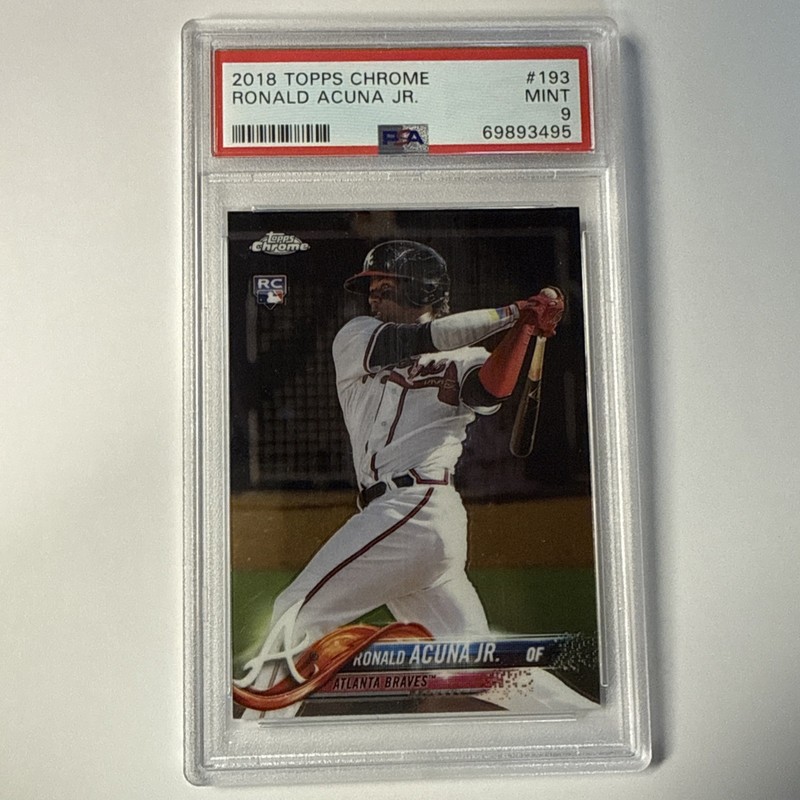 2018 Topps Chrome Ronald Acuna Jr. RC #193 PSA 9 Atlanta Braves