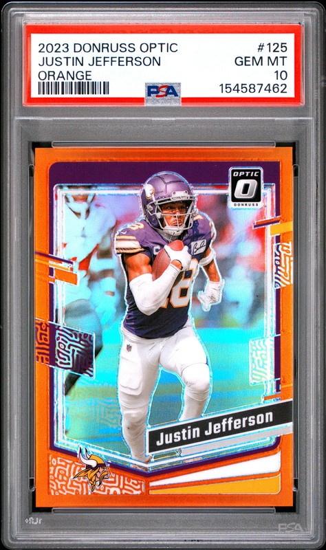 2023 Donruss Optic Justin Jefferson #125 Orange 163/249 PSA 10