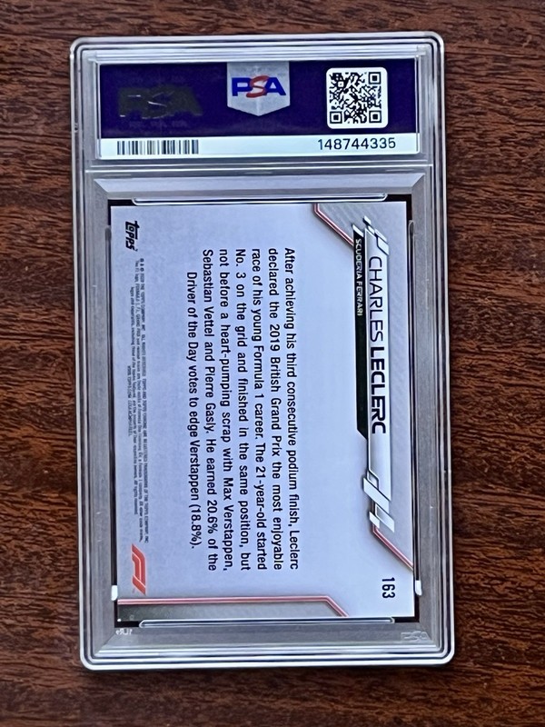 2020 Topps Chrome F1 Sapphire Charles Leclerc #163 PSA 9 MINT Ferrari view 2
