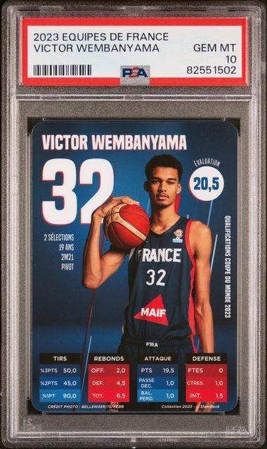 2023 Equipes De France Slam Deck Basketball Victor Wembanyama Gem Mint PSA 10