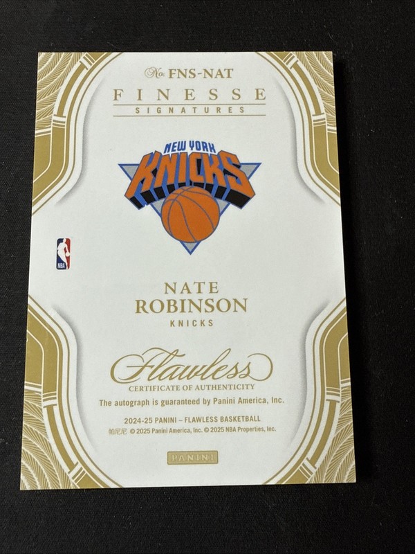 2024-25 Panini Flawless Nate Robinson Finesse Signatures Blue Auto #/8 Knicks view 2