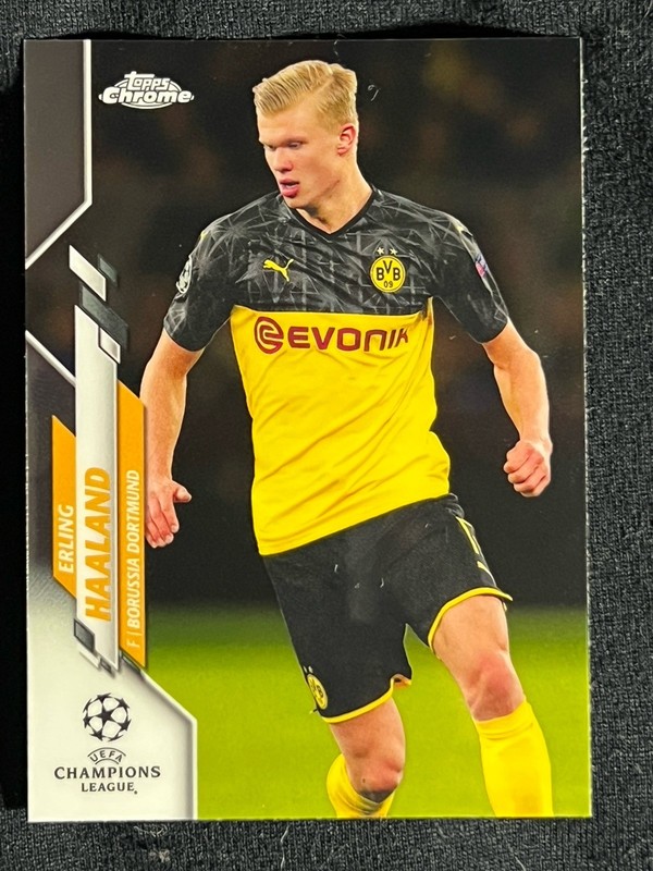 RARE ERLING HAALAND 2019-20 TOPPS CHROME UEFA CHAMPIONS LEAGUE RC