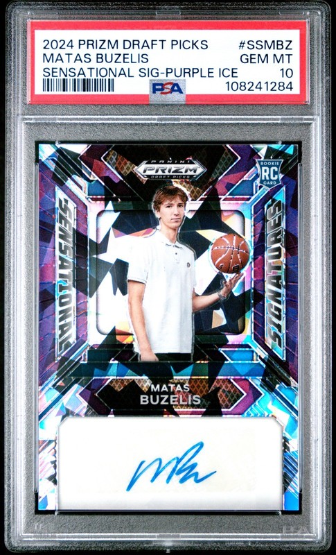 PSA 10 - MATAS BUZELIS #/99 Auto - 2024 Prizm Sensational Signature - PURPLE ICE