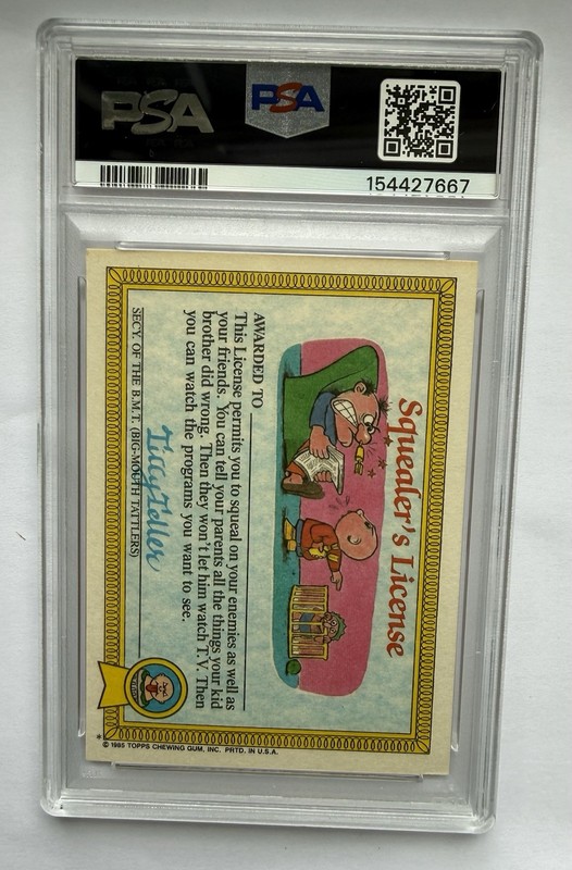 1985 Topps Garbage Pail Kids FRYIN BRIAN #4a PSA 8 NM-MT Matte OS1 Series 1 Topp view 2