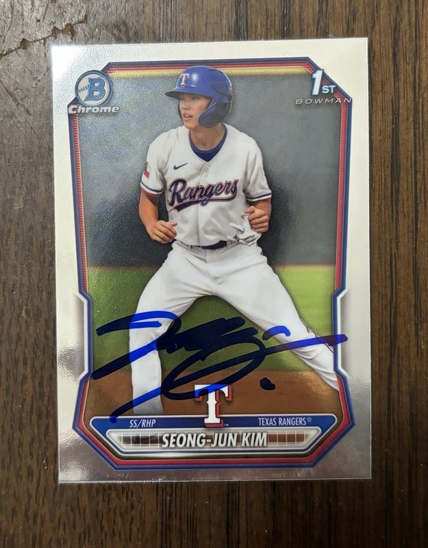 Seong Jun Kim Signed 2026 1st Bowman Chrome Auto Rangers Ohtani
