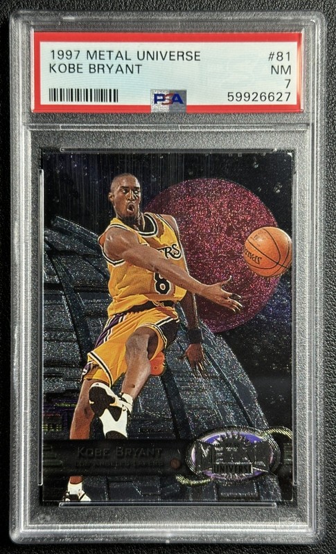 KOBE BRYANT PSA 7 1997-98 SKYBOX METAL UNIVERSE #81 2ND YEAR LAKERS 6627