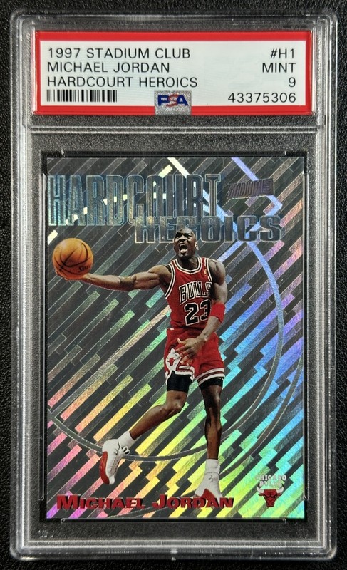 MICHAEL JORDAN PSA 9 1997-98 TOPPS STADIUM CLUB #H1 HARDCOURT HEROICS 5306