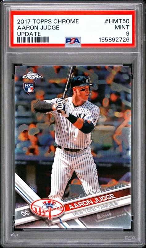 Aaron Judge 2017 Topps Chrome Update #HMT50 PSA 9 Mint