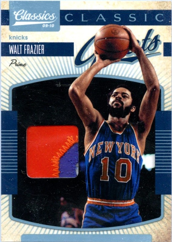 WALT FRAZIER 2009-10 PANINI CLASSICS PRIME GAME USED PATCH AUTO SP 8/10 KNICKS