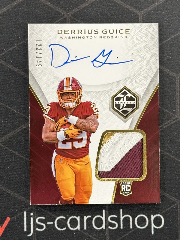 2018 Panini Limited Derrius Guice RC #131 Rookie Patch Auto /149 RPA B1