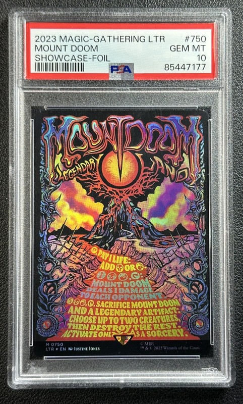 MOUNT DOOM PSA 10 2023 MTG MAGIC LORD OF THE RINGS #0750 SHOWCASE FOIL 177
