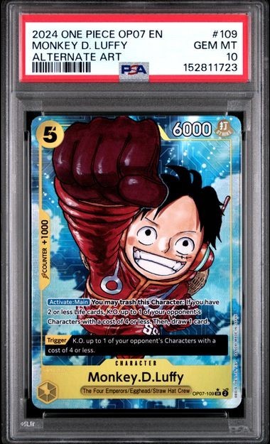 2024 One Piece Op07-500 Years In The Future #109 Monkey D. Luffy Alt Art PSA 10