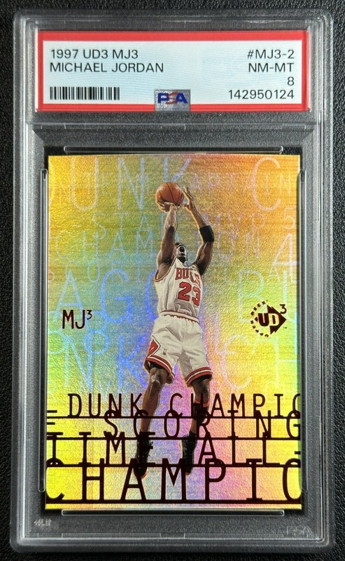 MICHAEL JORDAN PSA 8 1997-98 UPPER DECK UD3 #MJ3-2 MJ3 BULLS 0124