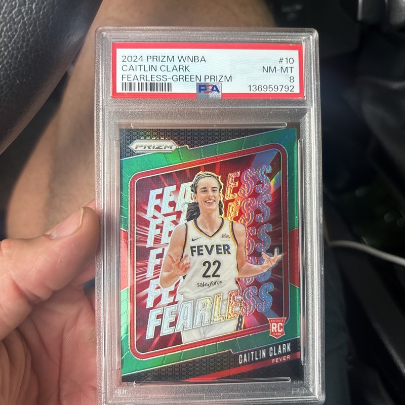 2024 Panini Prizm Caitlin Clark Fearless Green Prizm #10 Rookie RC WNBA