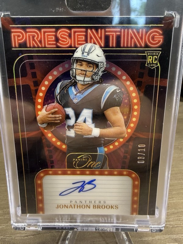 2024 Panini One Presenting Encased Jonathon Brooks Auto 8/10