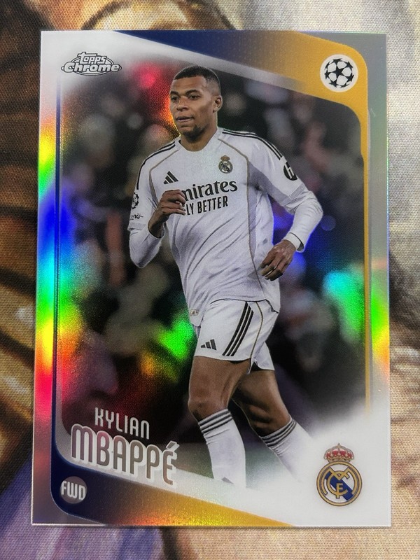 2025-26 Topps Chrome UEFA Kylian Mbappe Silver Refractor Real Madrid C.F. France