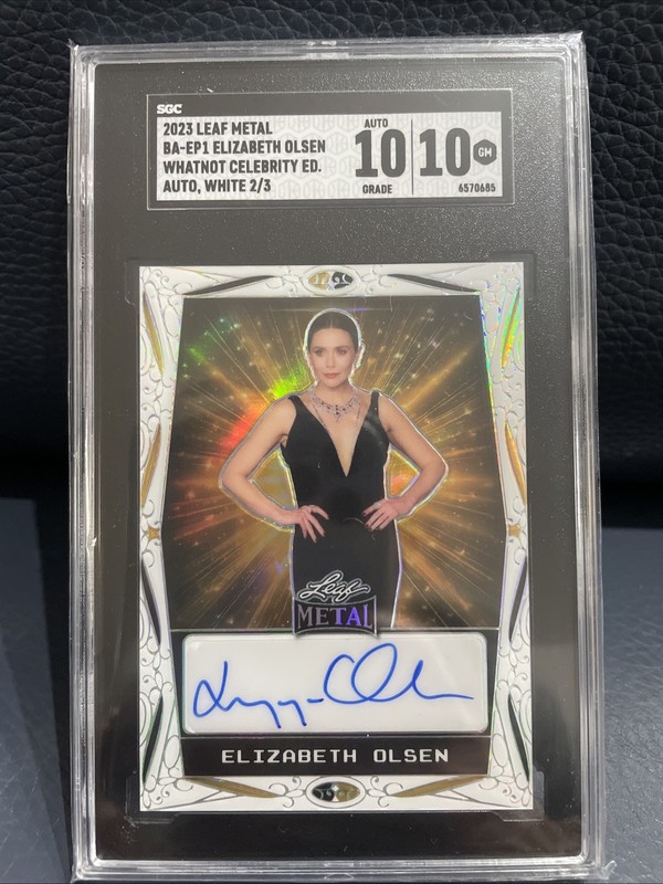 2023 Leaf ~Elizabeth Olsen~ Auto White 2/3 Whatnot Exclusive Celebrity SCG 10/10