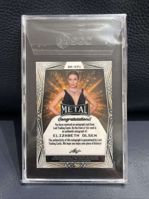 2023 Leaf ~Elizabeth Olsen~ Auto White 2/3 Whatnot Exclusive Celebrity SCG 10/10 view 2