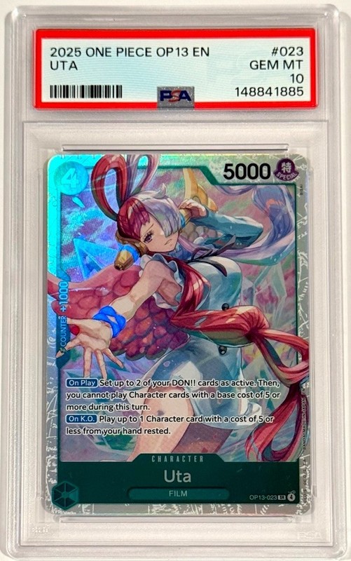 2025 One Piece Uta OP13-023 Carrying on His Will PSA 10 Gem Mint English