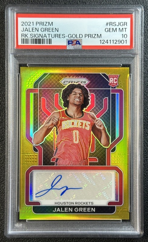 POP 1! JALEN GREEN PSA 10 2021-22 PANINI PRIZM #RS-JGR ROOKIE AUTO GOLD RC 10/10