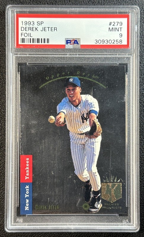 DEREK JETER PSA 9 1993 SP FOIL #279 MINT ROOKIE CARD RC YANKEES ONLY 22 HIGHER