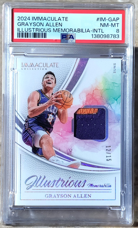 /15 Grayson Allen Patch Game Worn PSA 8 2024-25 Immaculate Illustrious IM-GAP SP