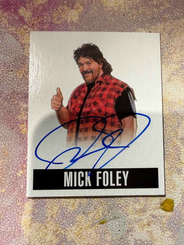 2014 mick foley leaf wrestling on card auto view 1