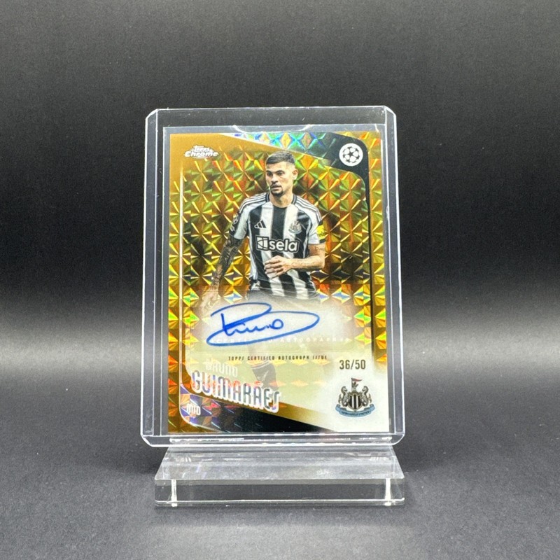 Topps UEFA Chrome 2025/26 Bruno Guimarães Newcastle Auto 36/50