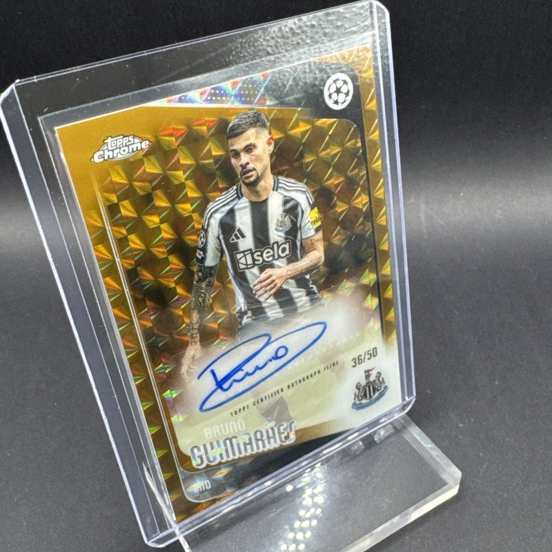 Topps UEFA Chrome 2025/26 Bruno Guimarães Newcastle Auto 36/50 view 2