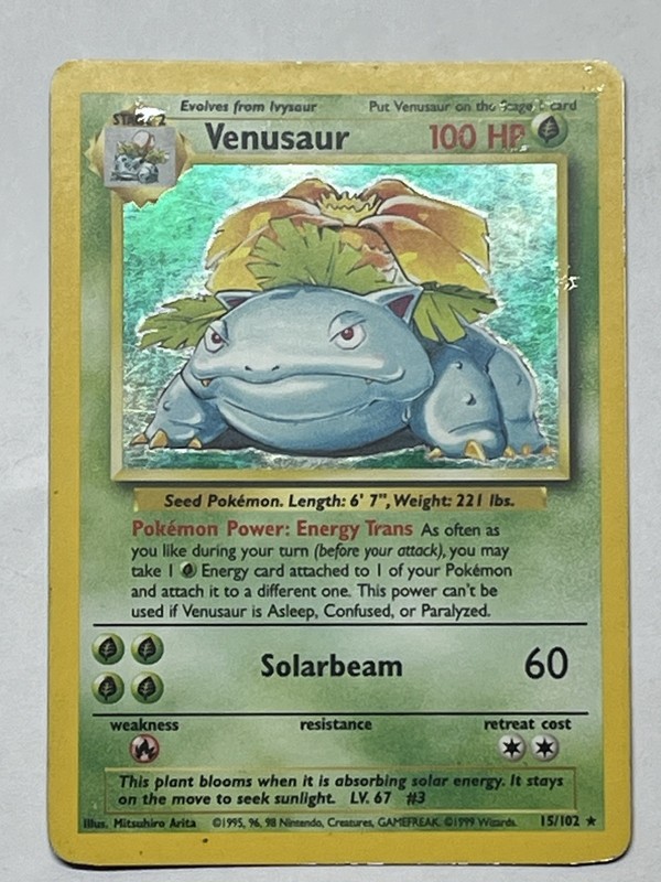 Venusaur 015/102 Base Set (Shadowless) Holo