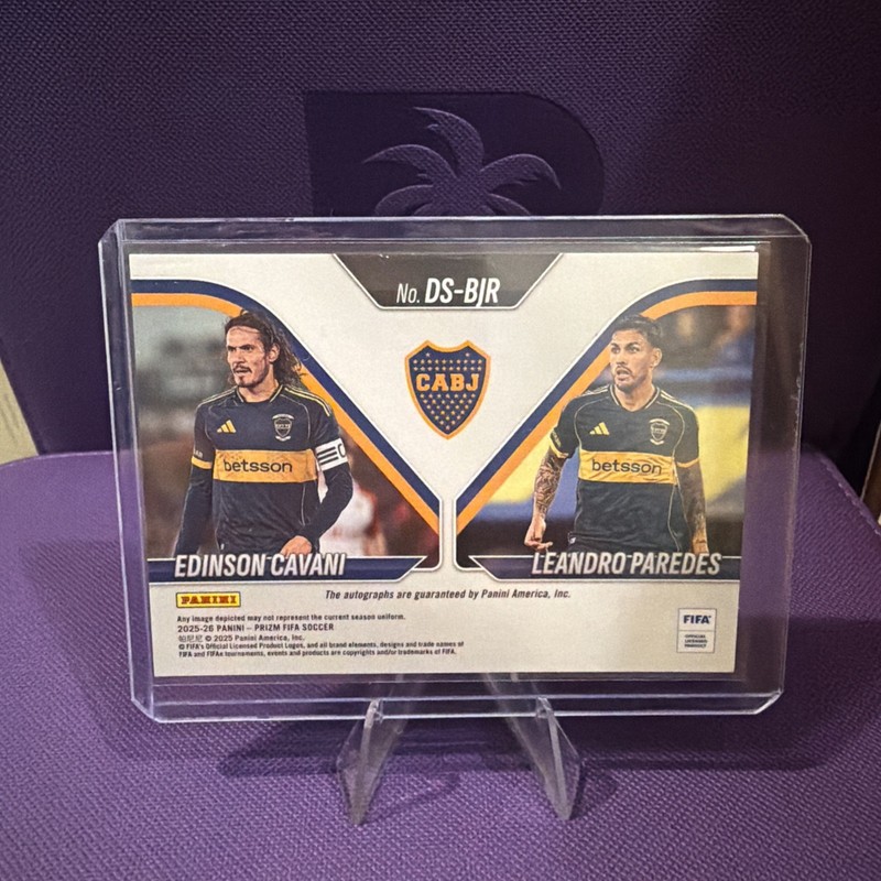 2025-26 Prizm FIFA Dual Auto Edinson Cavani Leandro Paredes!! view 2
