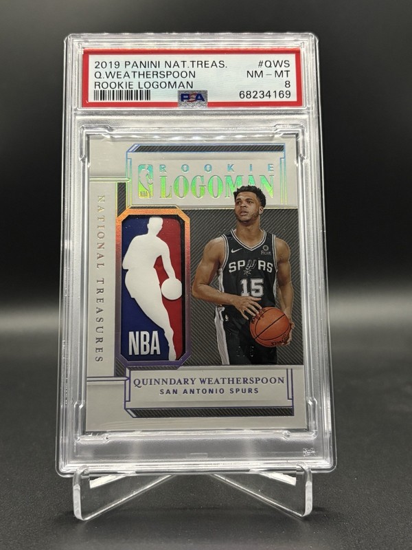 2019-20 National Treasures Quinndary Weatherspoon Rookie Logoman #5/5 Psa 8